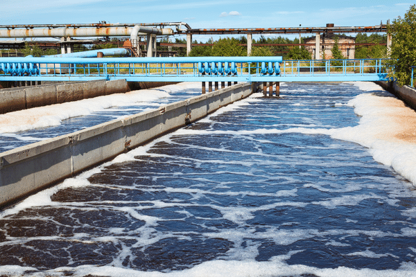 How is sludge treated in the water treatment process?