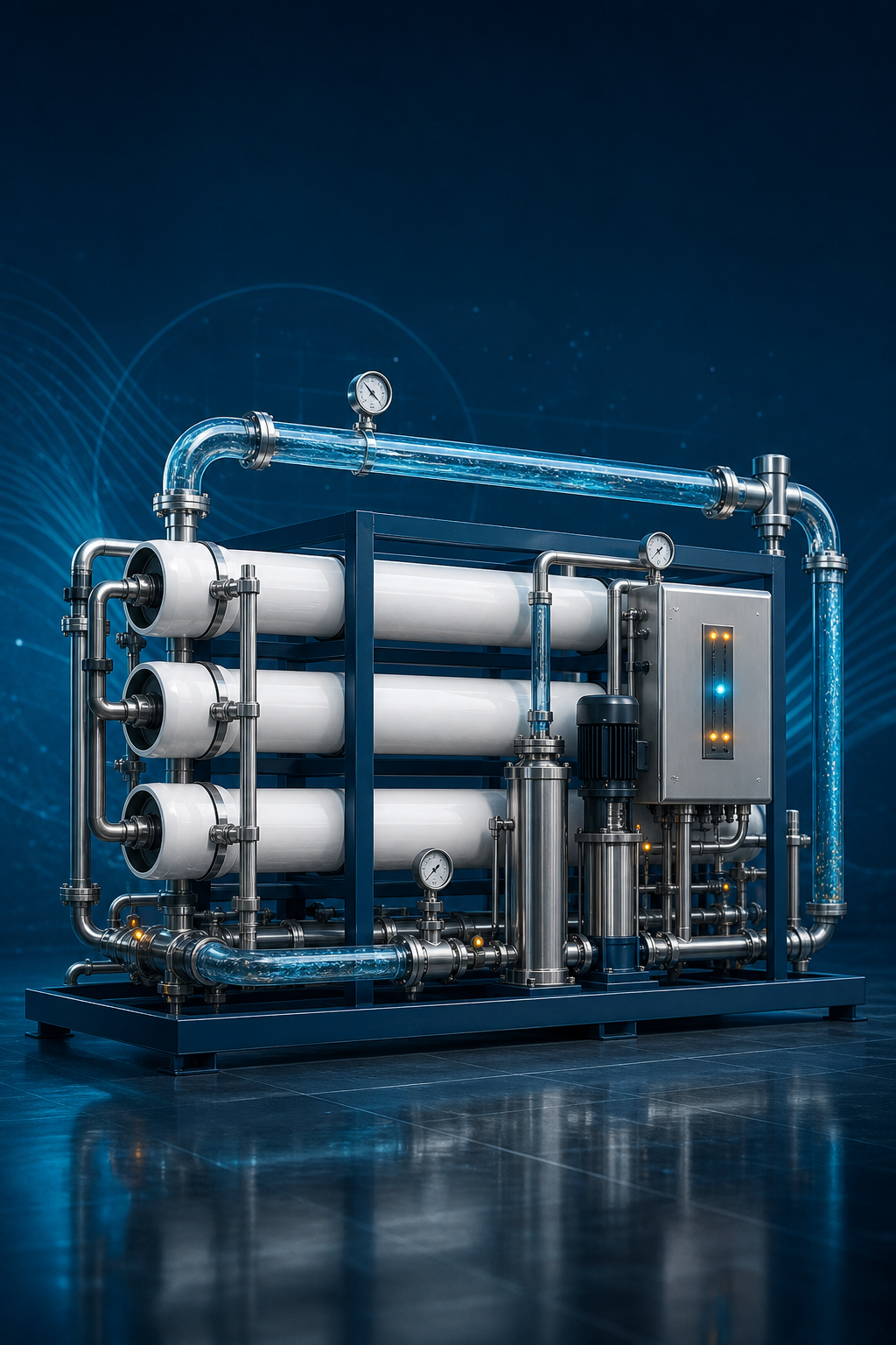 High-Recovery RO Antiscalant: CCRO at 95–98% — conceptual water-treatment illustration