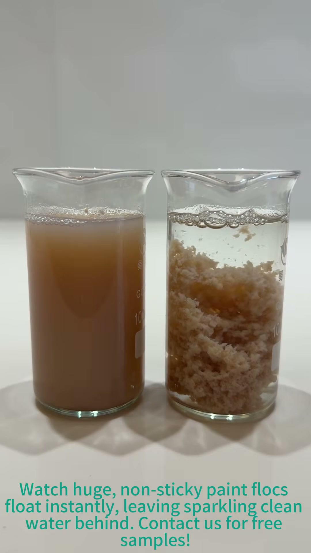 Spuitcabine-afvalwaterpottest: verf-mist-flocculant + PAM
