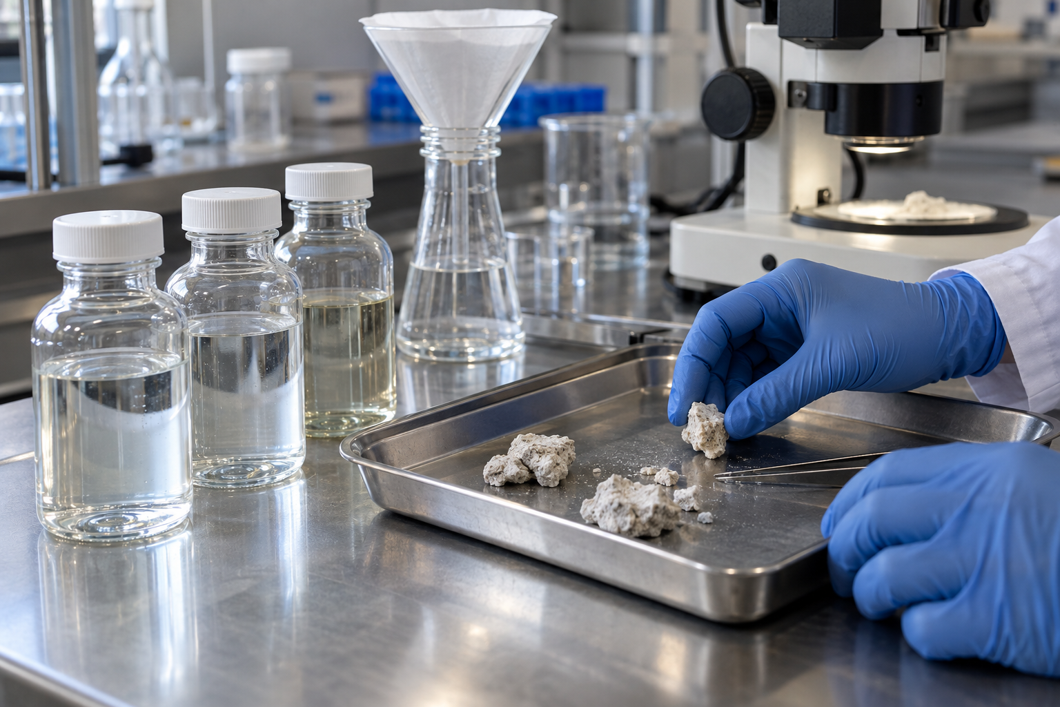 Generic laboratory examination of produced-water samples and a mineral deposit