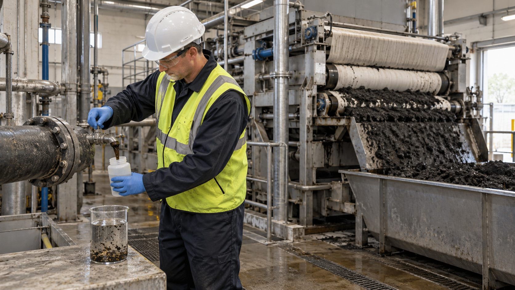 High-Solids Sludge PAM Selection: Match the Polymer to the Test